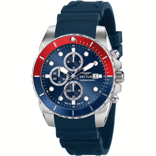 Orologio Uomo SECTOR 450 Cronografo in Silicone Blu e Rosso