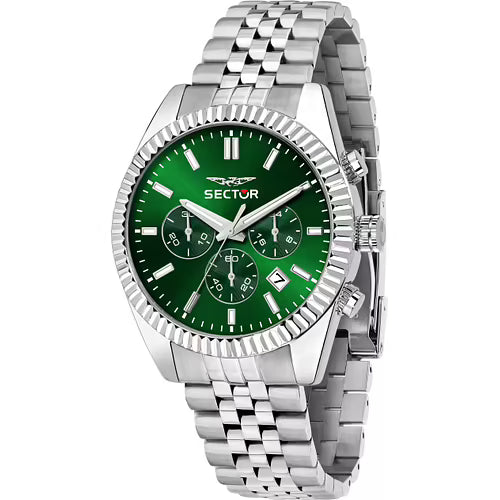 Orologio Uomo SECTOR Cronografo in Acciaio con Quadrante Verde