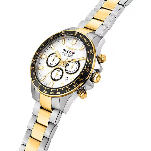 Orologio Uomo SECTOR 230 Cronografo in Acciaio e Acciaio Dorato