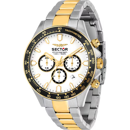Orologio Uomo SECTOR 230 Cronografo in Acciaio e Acciaio Dorato