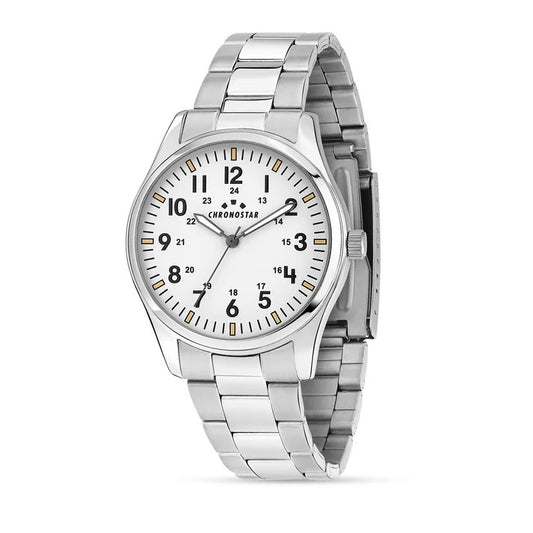 Orologio Uomo CHRONOSTAR Pilot Solo Tempo Bianco in Acciaio