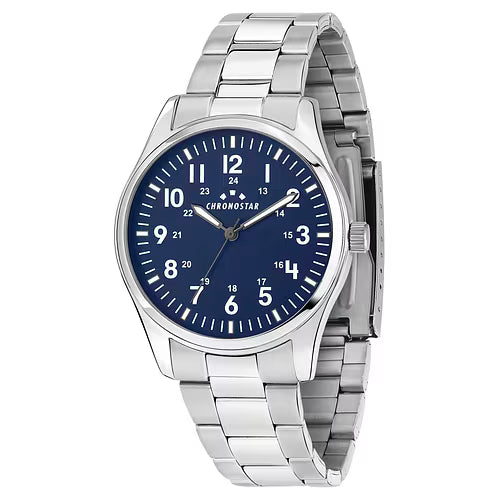 Orologio Uomo CHRONOSTAR Pilot Solo Tempo Blu in Acciaio