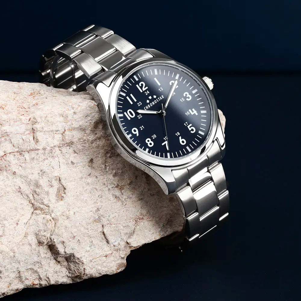 Orologio Uomo CHRONOSTAR Pilot Solo Tempo Blu in Acciaio