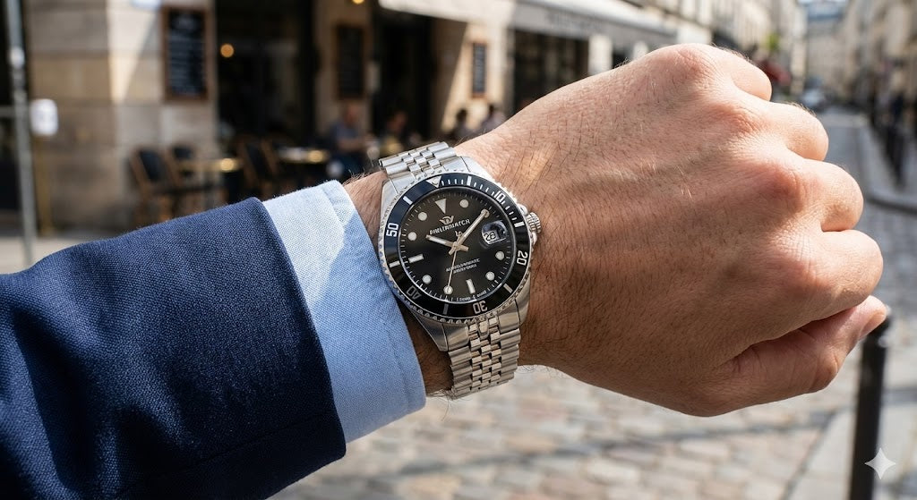 Orologio Uomo PHILIP WATCH Caribe Sport Solo Tempo in Acciaio con Quadrante Nero