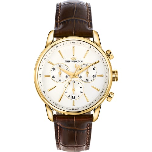 Orologio Uomo PHILIP WATCH Anniversary Gold in Pelle Marrone