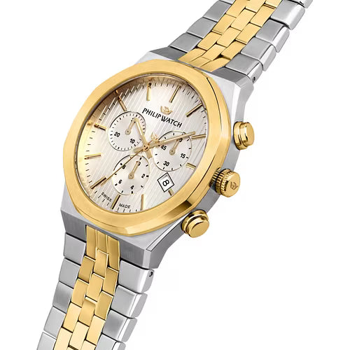 Orologio Uomo PHILIP WATCH Windsurf Cronografo Bianco e Oro in Acciaio