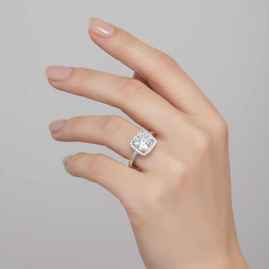 Anello Donna Lady in Argento con Pietra Bianca e Zirconi - AMEN