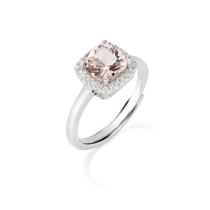 Anello Donna Lady in Argento con Morganite e Zirconi - AMEN