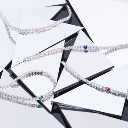 Bracciale Donna MORELLATO Tesori Tennis Bianco e Cuore Blu in Argento