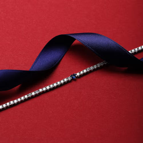 Bracciale Donna MORELLATO Tesori Tennis Bianco e Cuore Blu in Argento