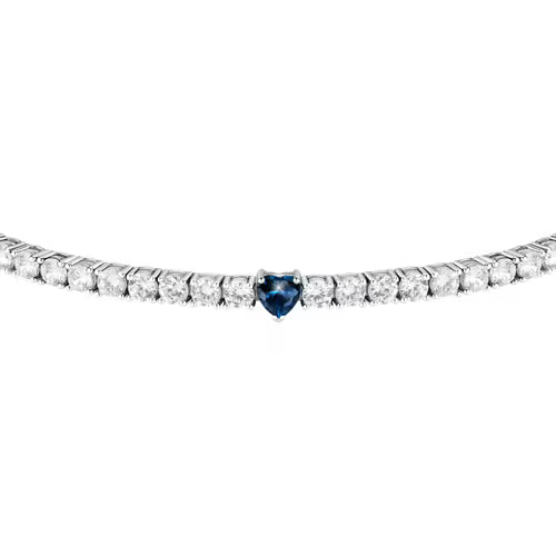 Bracciale Donna MORELLATO Tesori Tennis Bianco e Cuore Blu in Argento