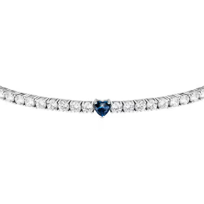 Bracciale Donna MORELLATO Tesori Tennis Bianco e Cuore Blu in Argento
