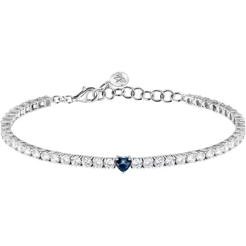 Bracciale Donna MORELLATO Tesori Tennis Bianco e Cuore Blu in Argento