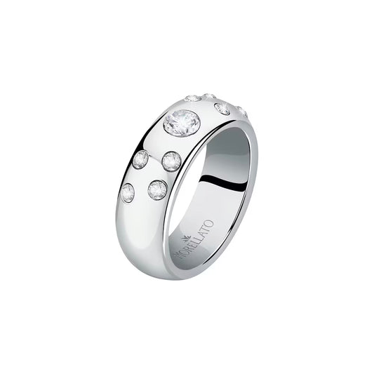 Anello Donna MORELLATO Poetica in Acciaio con Cristalli