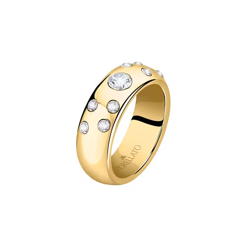 Anello Donna MORELLATO Poetica in Acciaio Dorato con Cristalli