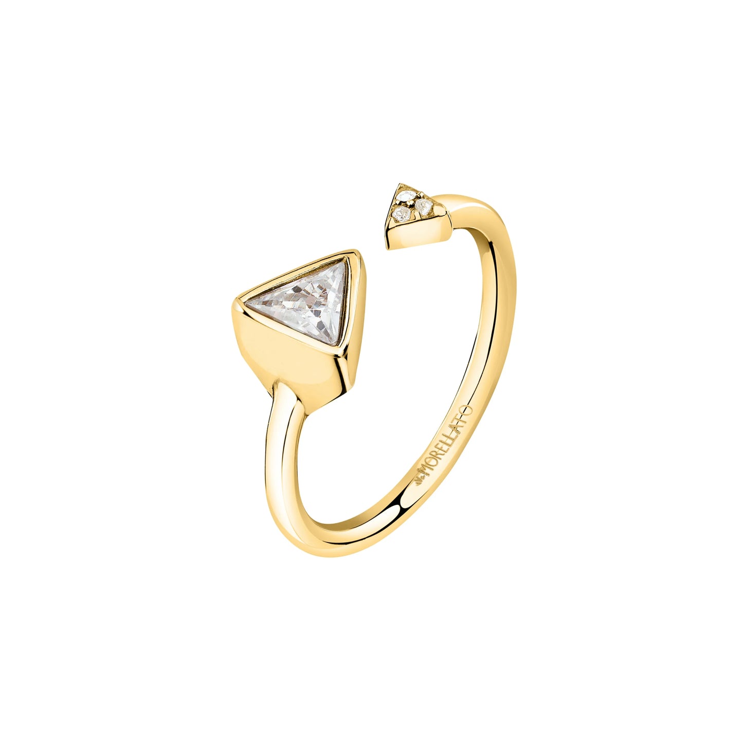 Anello Donna MORELLATO Trilliant in Acciaio Dorato