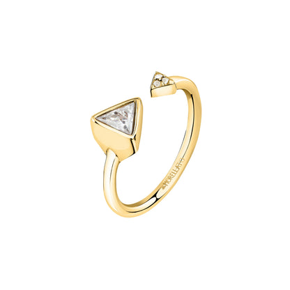 Anello Donna MORELLATO Trilliant in Acciaio Dorato