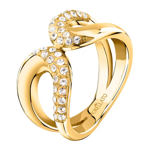 Anello Donna MORELLATO Design in Acciaio Dorato con Cristalli