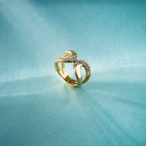 Anello Donna MORELLATO Design in Acciaio Dorato con Cristalli