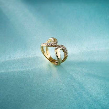Anello Donna MORELLATO Design in Acciaio Dorato con Cristalli