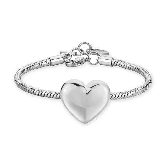 Bracciale in Acciaio con Cuore Bombato - S'Agapõ