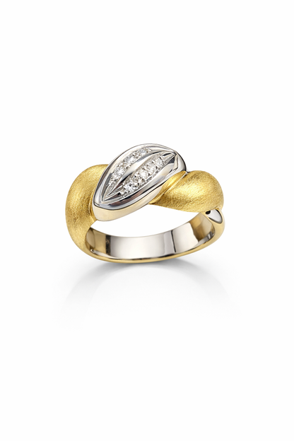 Anello Bicolore in Oro Giallo e Bianco 18kt