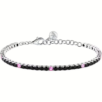 Bracciale Donna MORELLATO Tennis con Zirconi Neri e Rosa
