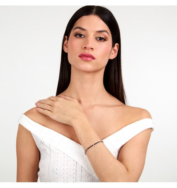 Bracciale Donna MORELLATO Tennis con Zirconi Neri e Rosa