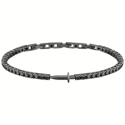 Bracciale Uomo MORELLATO Tennis in Acciaio Nero con Spada