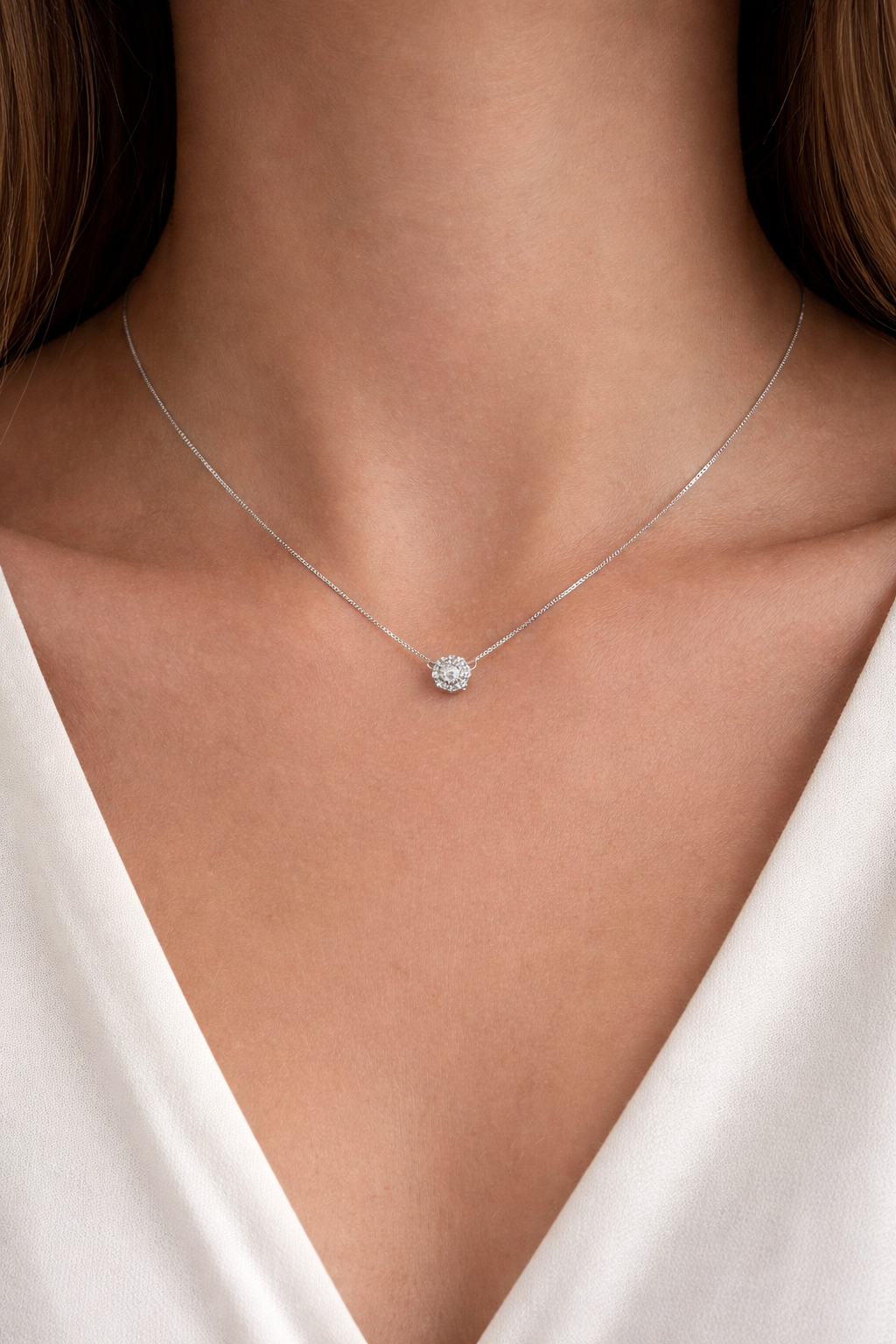 Collana Punto Luce in Oro Bianco 18kt - LUCCIOLE | Gr 0,80