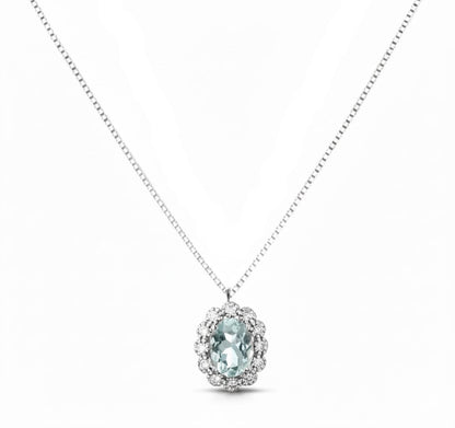 Collana Donna LUCCIOLE in Oro Bianco 18kt Acquamarina