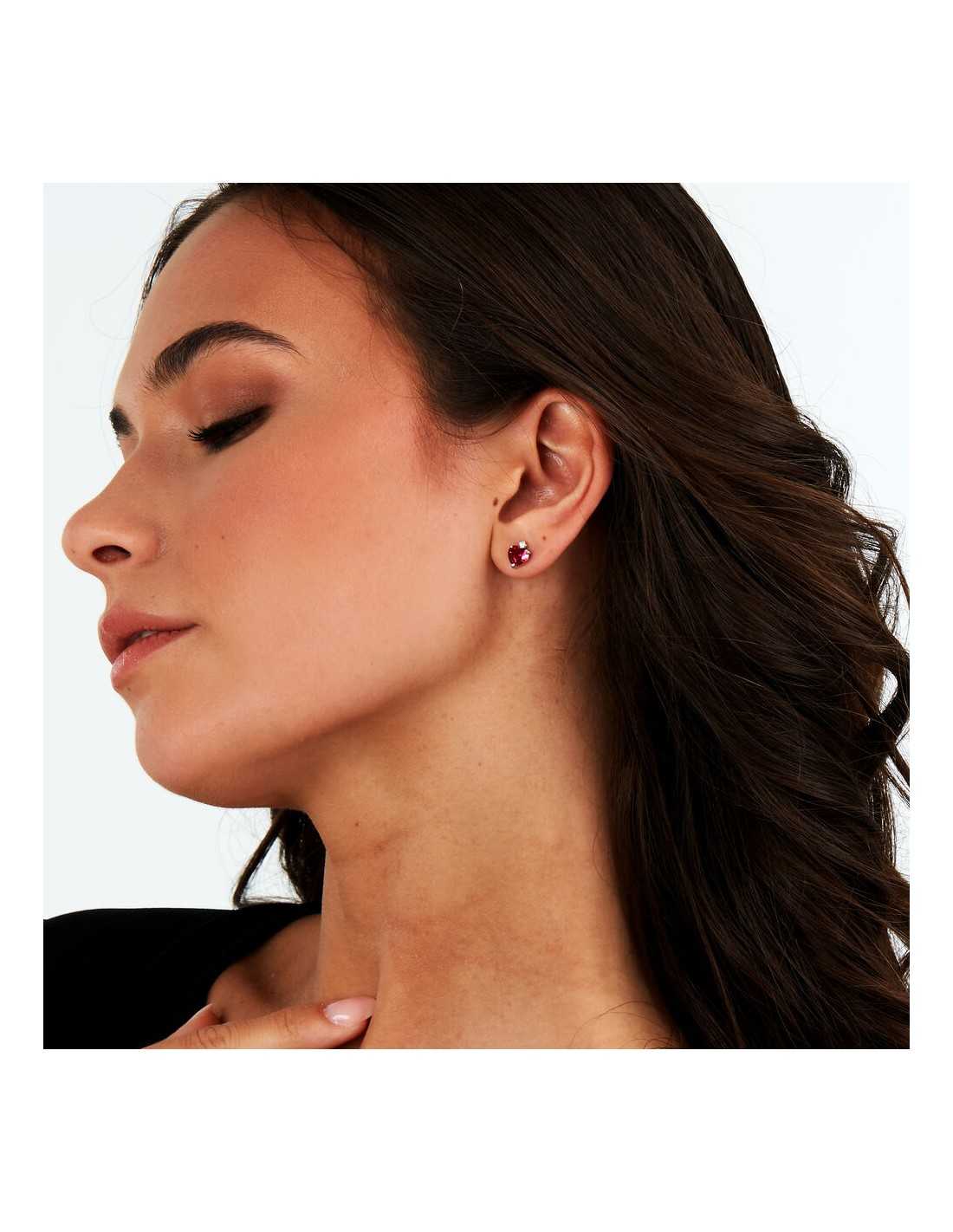 Orecchini Donna MORELLATO in Argento 925 con Cuore Rosa e Zirconi