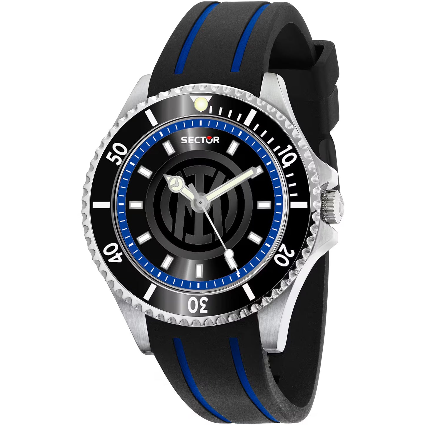 Orologio Uomo SECTOR 230 Solo Tempo in Silicone Nero e Blu Special Edition Inter