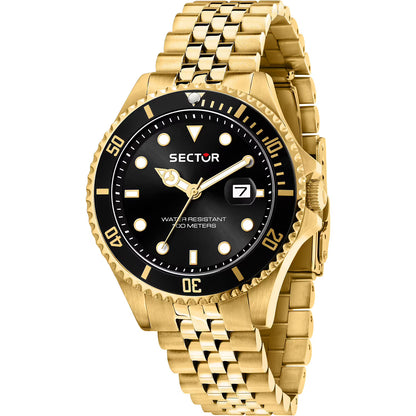 Orologio Uomo SECTOR 230 Solo Tempo in Acciaio Dorato con Quadrante Nero