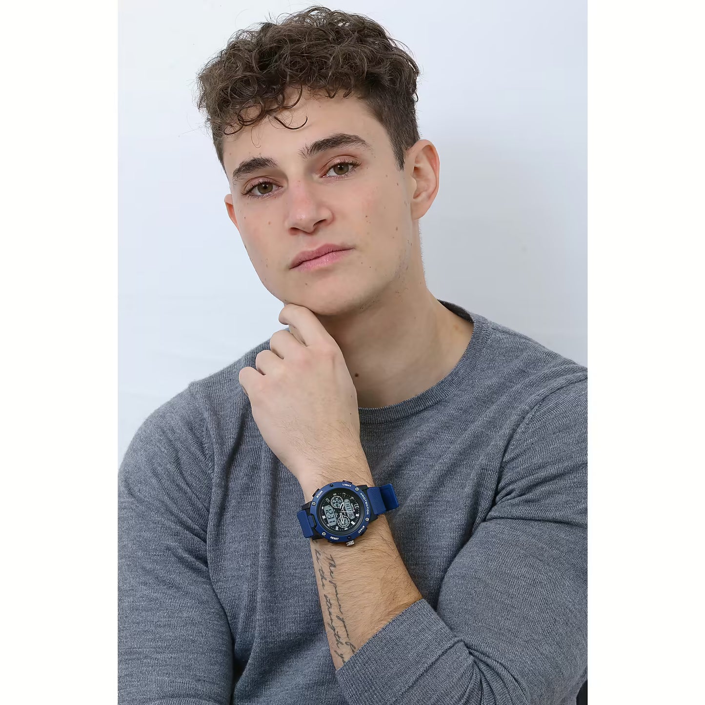 Orologio Uomo SECTOR EX-44 Multifunzione in Silicone Blu e Nero