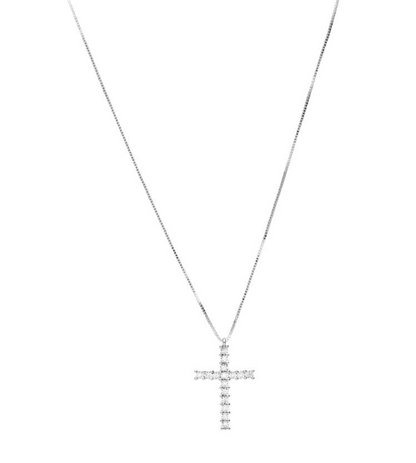 Collana Donna Croce in Oro Bianco 18kt - LUCCIOLE