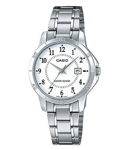 Orologio Donna CASIO Solo Tempo in Acciaio con Quadrante Bianco