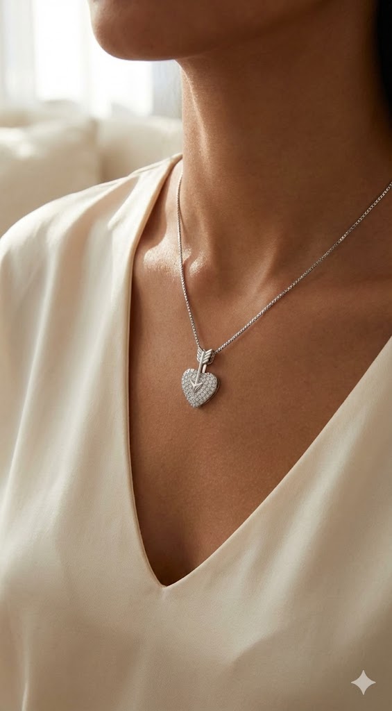 Collana Donna in Argento 925 con Cuore e Freccia - GIOJA